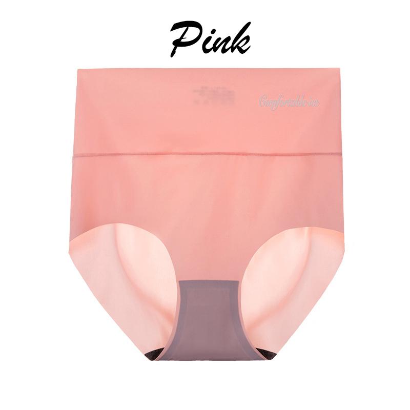 

Женские трусики Ice Silk с высокой талией и подтяжкой живота, сексуальное нижнее белье M розовый