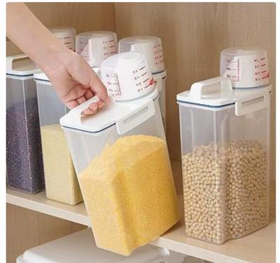 Recipiente de Armazenamento de Grãos de 3,5 Litros para Arroz, Feijão, Cereal e Organização da Despensa