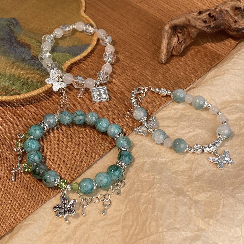 Fairy Style Deluxe Beaded Bracelet For Women Elegant Electroplated Alloy Jewelry