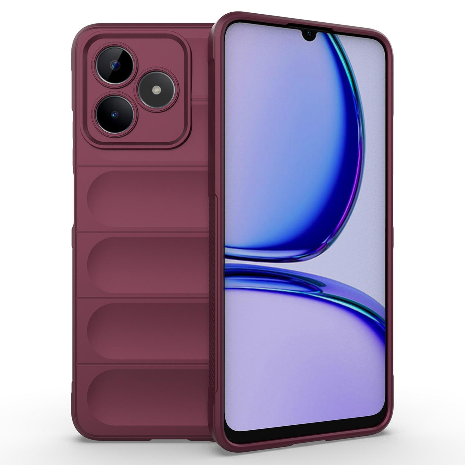 

For Realme C53 (Global)/C53 (India)/C51 TPU Phone Case Drop-proof Rugged Phone Back Cover Wine Red