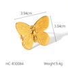 18k Gold Stainless Steel Butterfly Open Bangle Non-fading Titanium Steel Flower Open Ring for Women