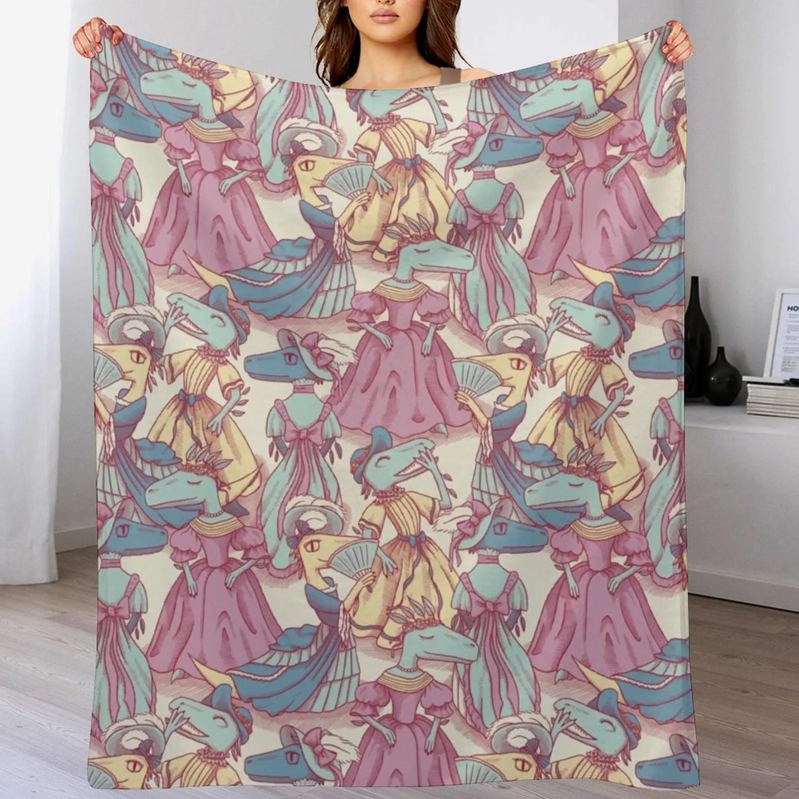 

Victorian Velociraptor Fashion Plates Throw Blanket Cozy Throw Blanket Birthday Gift for Him Her 102x76cm(40x30in)