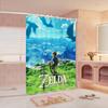 Cortina de Banheiro Legend Video Game Zeldas Link Tecido Clássico de Anime Cortina de Chuveiro Com 12 Ganchos Impermeável Decoração de Banheiro