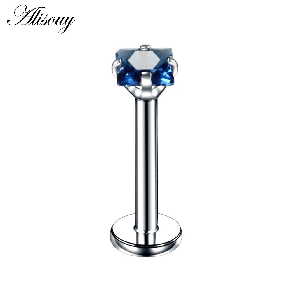 

Alisouy 1PC Сталевий лабрет Кільце Зірка Кристал Губний Пірсинг Внутрішня різьба Самоцвіт Губне кільце Вухо Козелок Нігті Сережки Гвоздики Прикраси для тіла #1 1.2*6*3mm