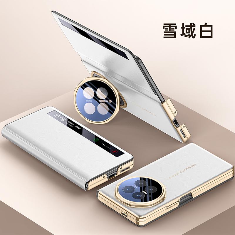 

For Honor Magic V6 All-in-one Leather Case Luxury Gold-rimmed Skin-friendly Leather Magnetic Cover For Magic V6 Shockproof Funda Honor Magic V6