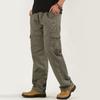Mens Relaxed Fit Cargo Pants With Multiple Pockets Cotton Blend Workwear Trousers Casual Outdoor Daily Wear