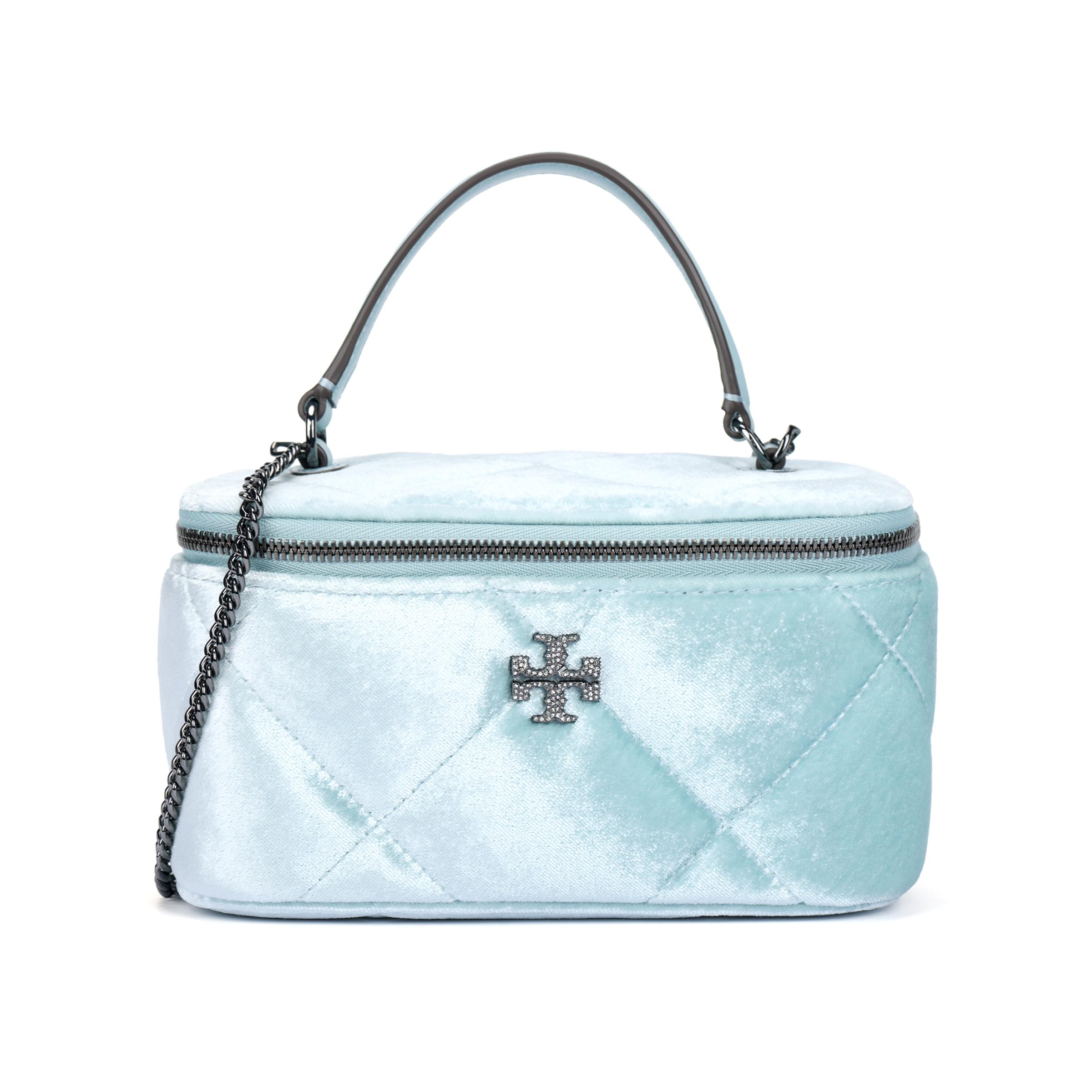 

Сумка через плече Tory Burch Kira з прикрасами Double T Жіночі сумки Світло-блакитний 165279-400 Basic Set (Bag+Dust Bag)