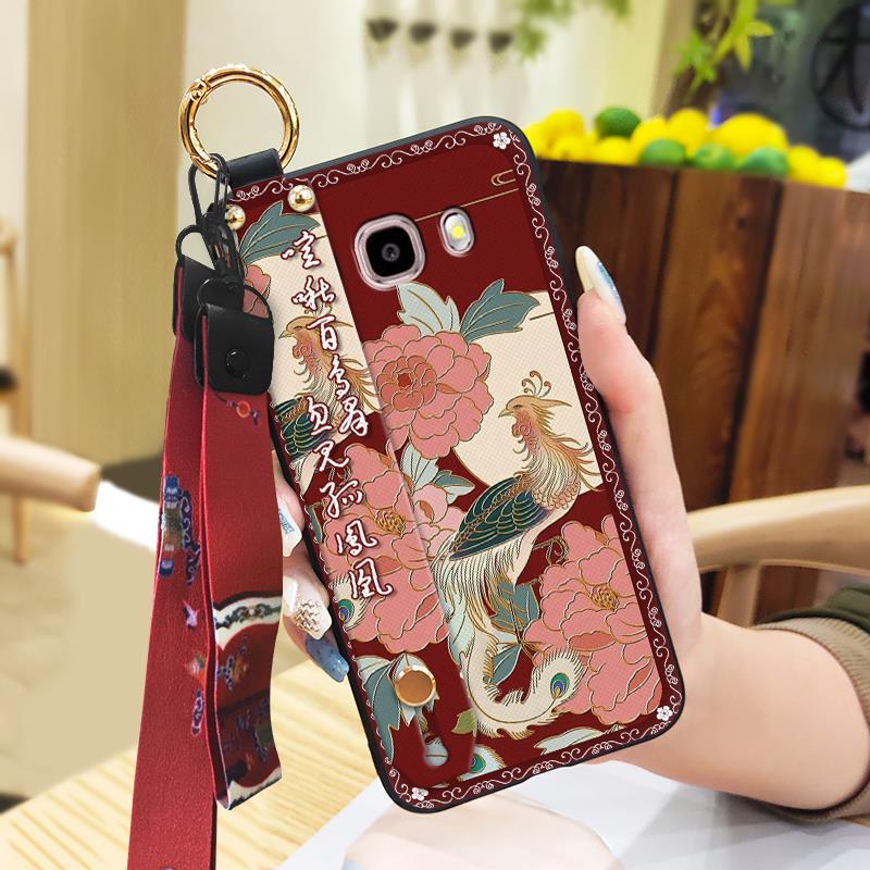 For Mom Kickstand Phone Case For Samsung Galaxy J510/J5 2016/J5108 Waterproof Dirt-resistant Wrist Strap Lanyard Fashion