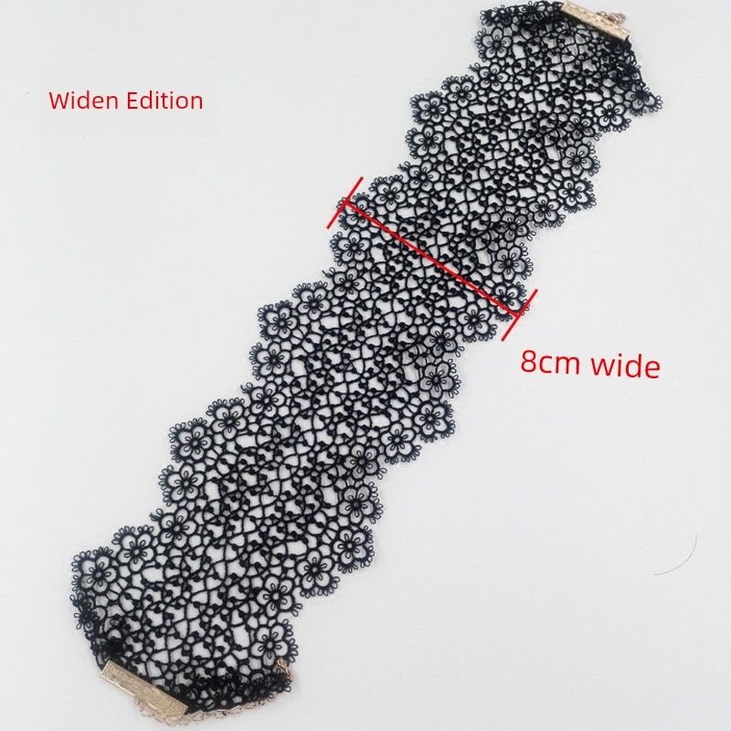 Wide Necklace Neck Accessories Neck Band Wide Edge Lace Scar Covering Neck Jewelry Minimalist Super Wide Clavicle Necklace Fashion