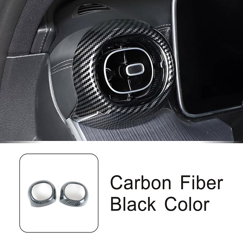 Carbon Fiber Color Console Side Air Condition Vent Circle Decoration Trim For Mercedes Benz C Class W206   Car Accessory