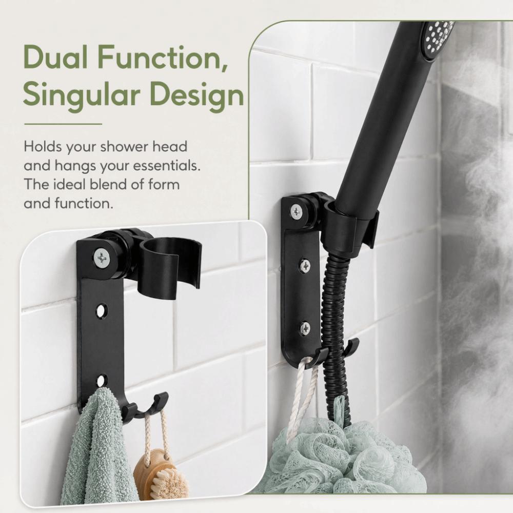 2 Pack Wall Mounted Shower Head Bracket Adjustable Angle Shower Bracket Sturdy Shower Holder Shower