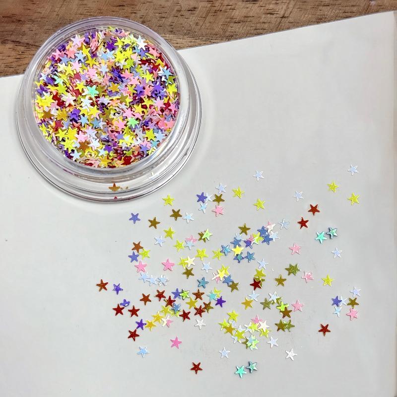 Mixed-Color Star Sequin Glitter Nail Sparkling Mixed Color Mini Star Five-Pointed Star Sequins Diy Decorative Sequins