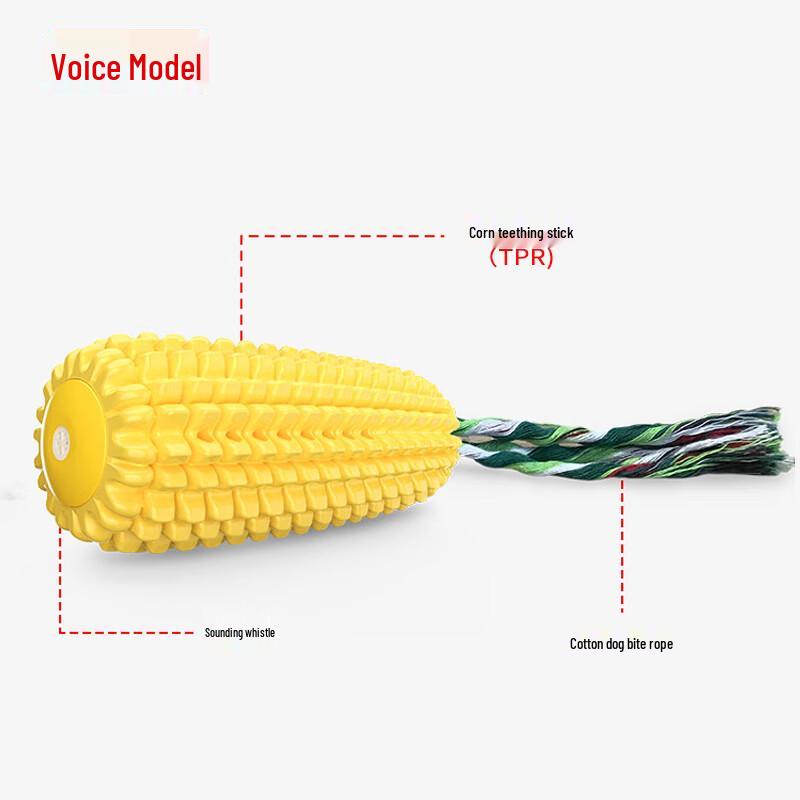 Petlimit Squeaky Corn Rope Dog Toy