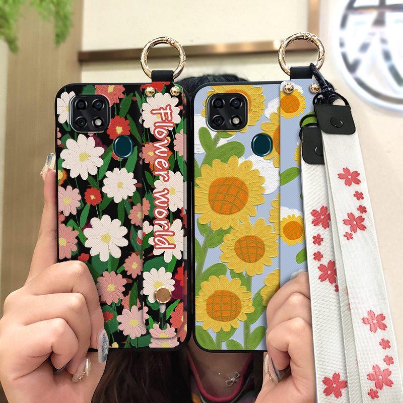 Ring Dirt-resistant Phone Case For ZTE Blade V2020 Vita/Blade20 Smart/10 Smart Back Cover Phone Holder Protective Flower