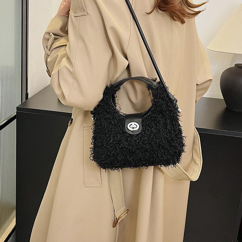 Autumn and Winter Lamb Wool Bag Plush Bag Plush Bag Shoulder Crossbody Handbag Women's Bag Versatile