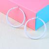 Trend Smooth Hoop Earrings for Women Pink Blue Black Red Korean Sweet Purple Loop Earings 925 Silver Needle
