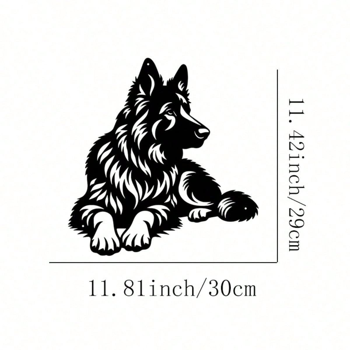 Кованое железо Немецкая овчарка Металлическое искусство Садовая скульптура для улицы Декор для помещения разноцветный