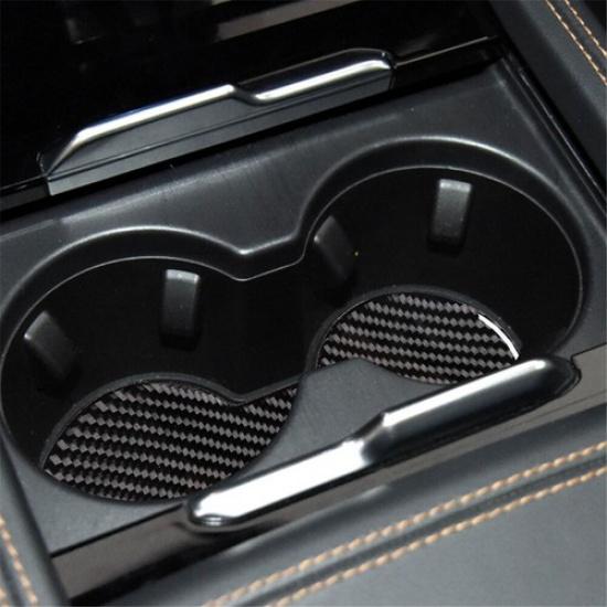 For Ford Mustang Mach-E Carbon Fiber Interior Rear Cupholder Base Cover Trim