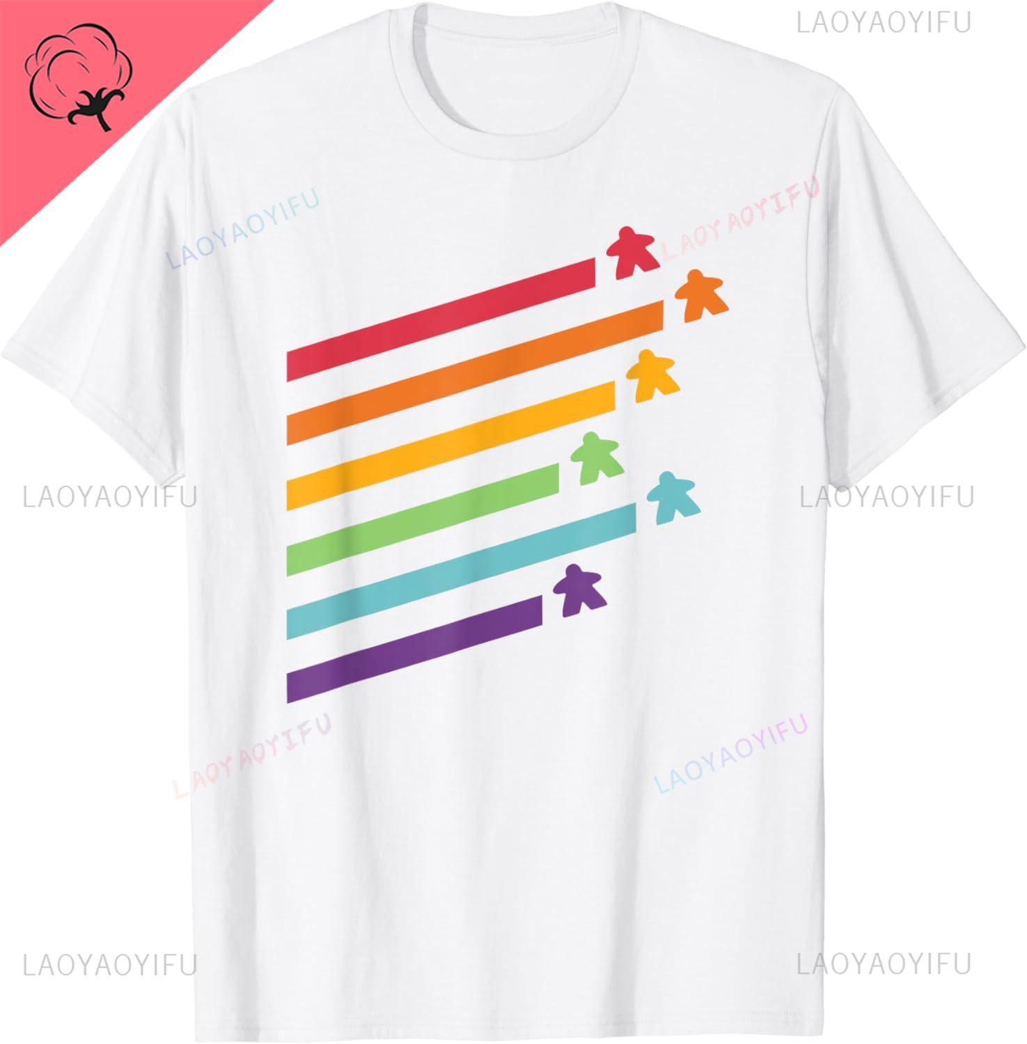 Board Game Meeple Retro Stripes TShirt  Graphic T Shirts  Women Clothes Tops  Camisetas Vintage ClothesRopa De Mujer S