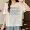 Navava Women Casual Daily LeTTering PrinTing ShorT Sleeve T shirT nT3290