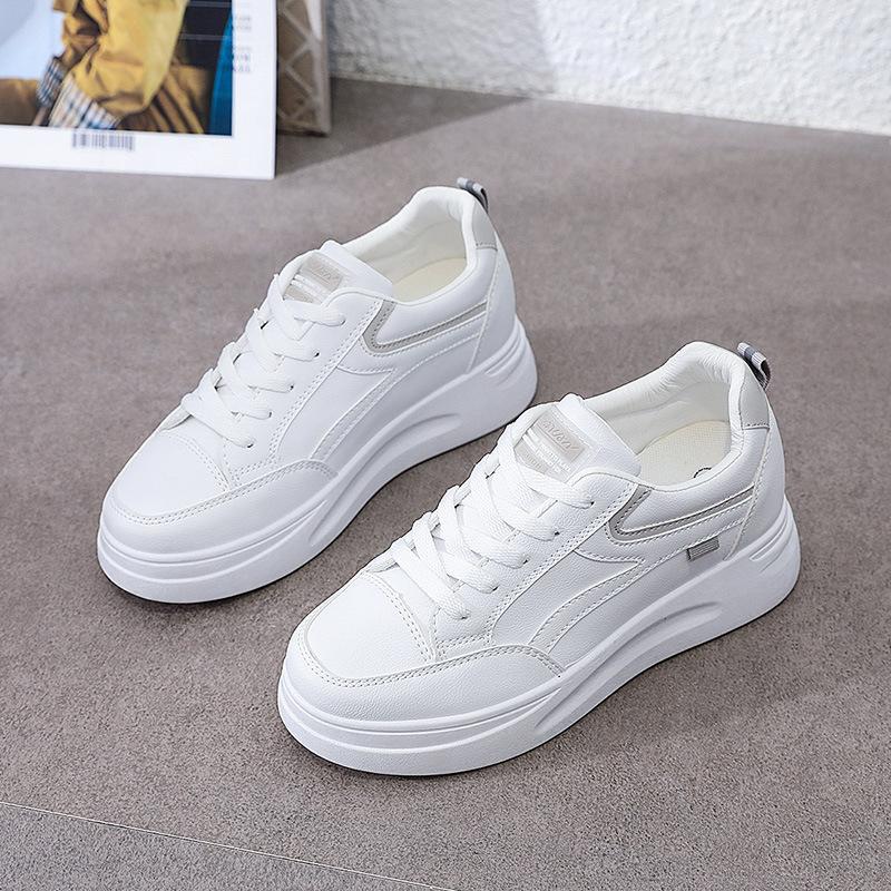 Summer thick-soled spring and autumn single shoes breathable new inner heightening board shoes 36 серый