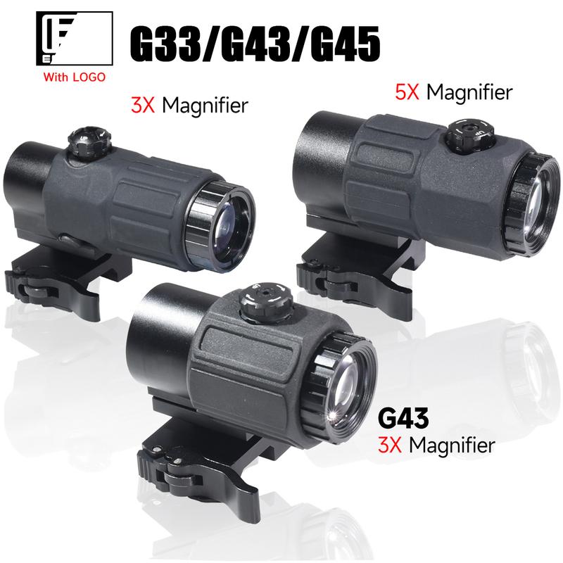 Eot**h G45 5X Magnifier Sight Scope G33 G43 3X Folding Side Flip Magnifiers Tactical Combo Hunting Amplify Adjustable Scopes
