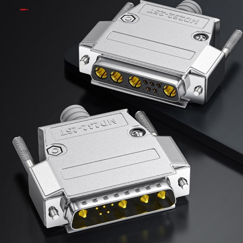High Current 30Amp Mixed D-Sub Connector 9W4 Male/ Female 5+4D-SUB Pin Power Mixed Contact PCB Mount Lock Secure Use