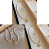 Classic Gold Plated Geometric Pearl Necklace For Elegant Women Summer Fashion Jewelry