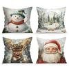 Christmas Snowman Cushions Pillowcase Polyester Cushion Cover Throw Pillow Sofa Decoration Pillowcover Home Decor