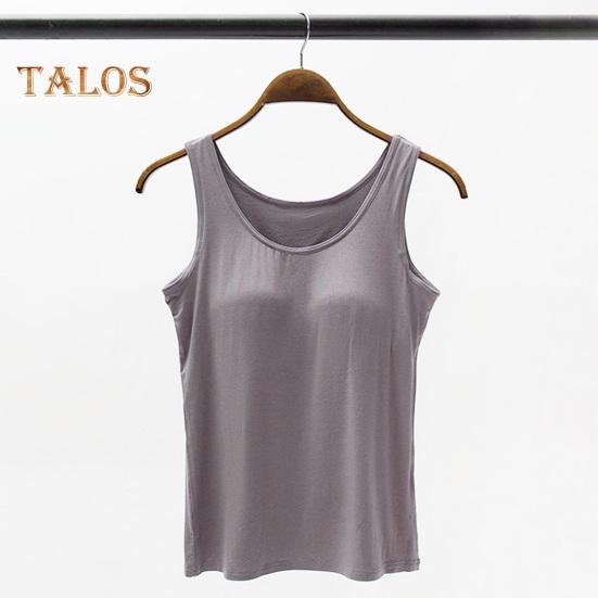 Dámské tílko s vestavěnou policovou podprsenkou, ležérní tílko se širokými ramínky, jógové tričko, letní základní polstrované cvičební spodní prádlo