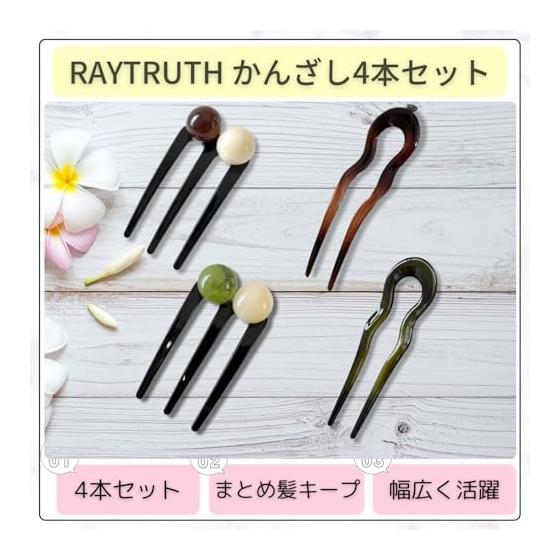 RAYTRUTH U-Shaped Hairpin Set, 4 Pieces, Elegant and Practical, Securely Holds Updos, Versatile Design for Everyday Use