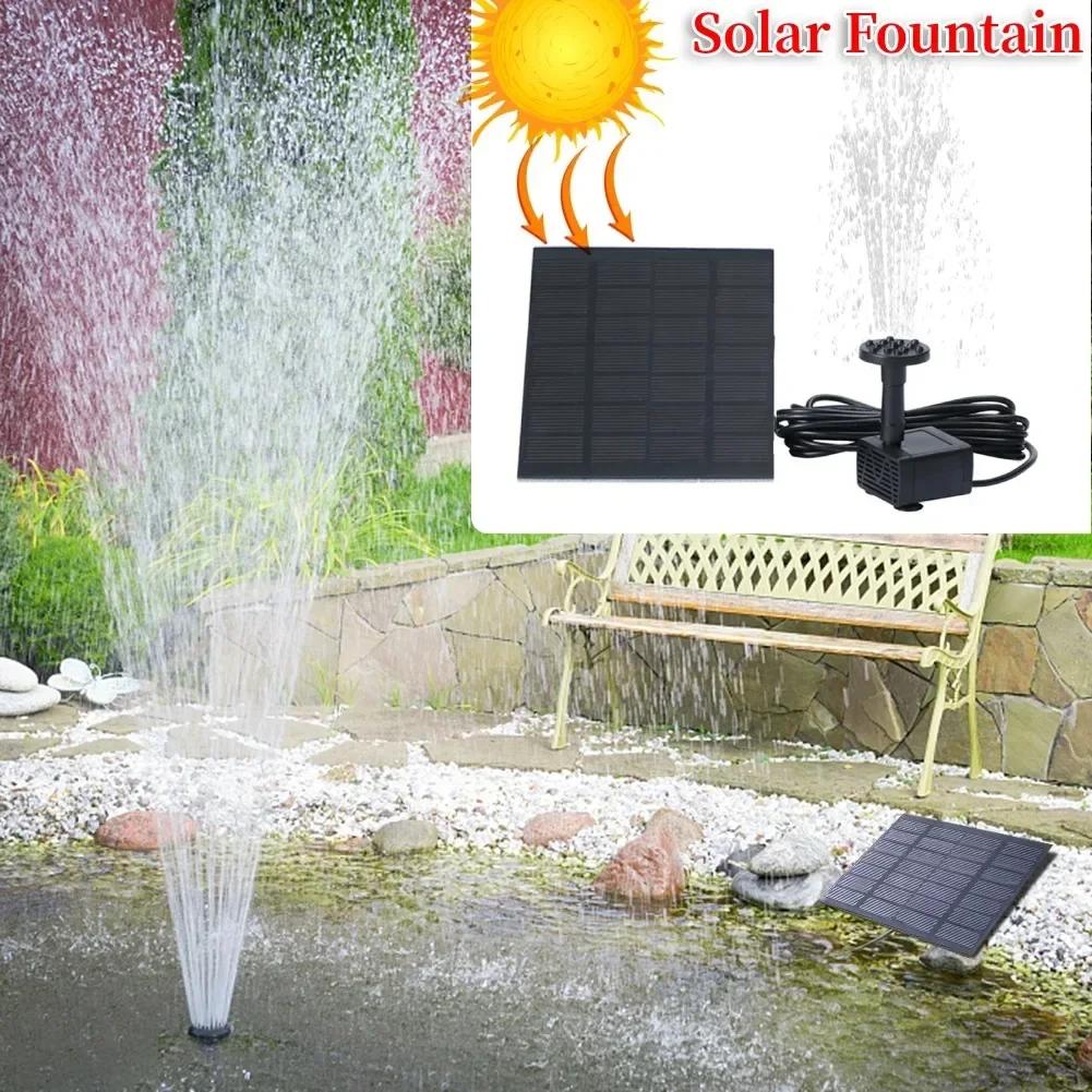 11/15.5cm Solcellsdriven Vattenfontänpump med Panel: 8 - Munstycke Utomhus Vattningssystem, Energi - Trädgårdsdekorationskit