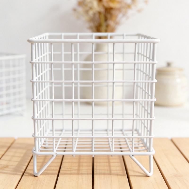 Simple Iron Decorative Container for Shelves Desks and Countertops Easy to Clean Finishes Office Supply Organizers