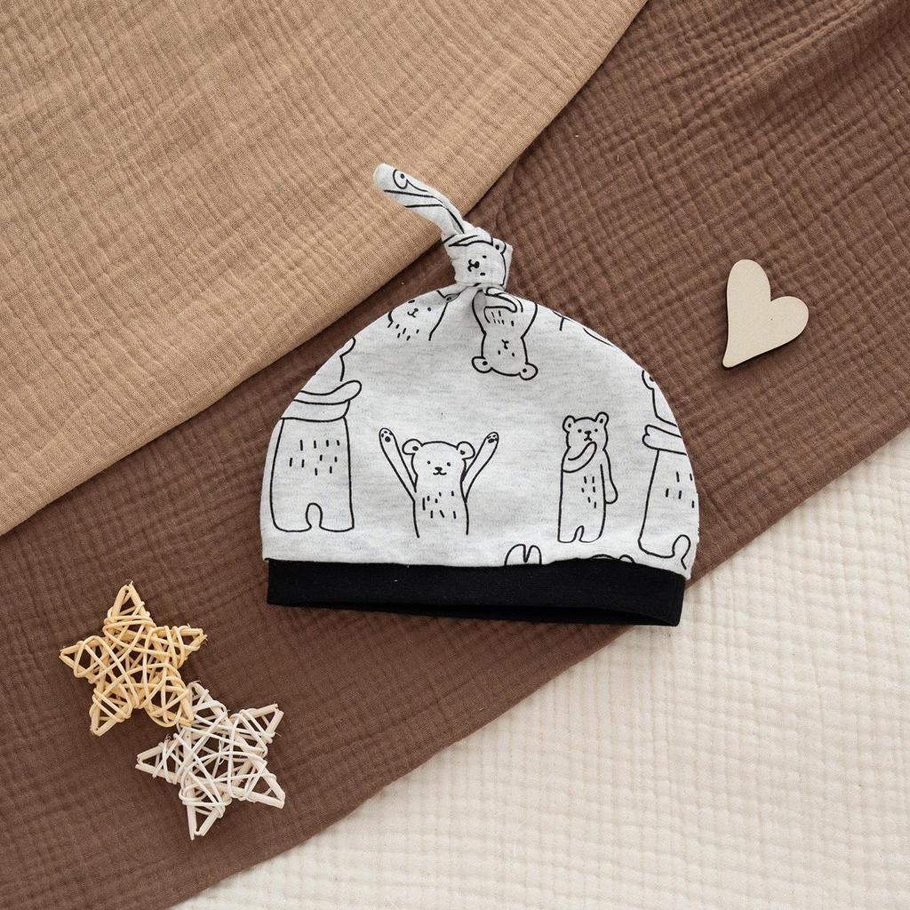 Unisex Yenidoğan Bebek Şapkası, 0-3 Ay, Saf Pamuk, Yumuşak, Çift Katmanlı, Sonbahar/Kış için İdeal