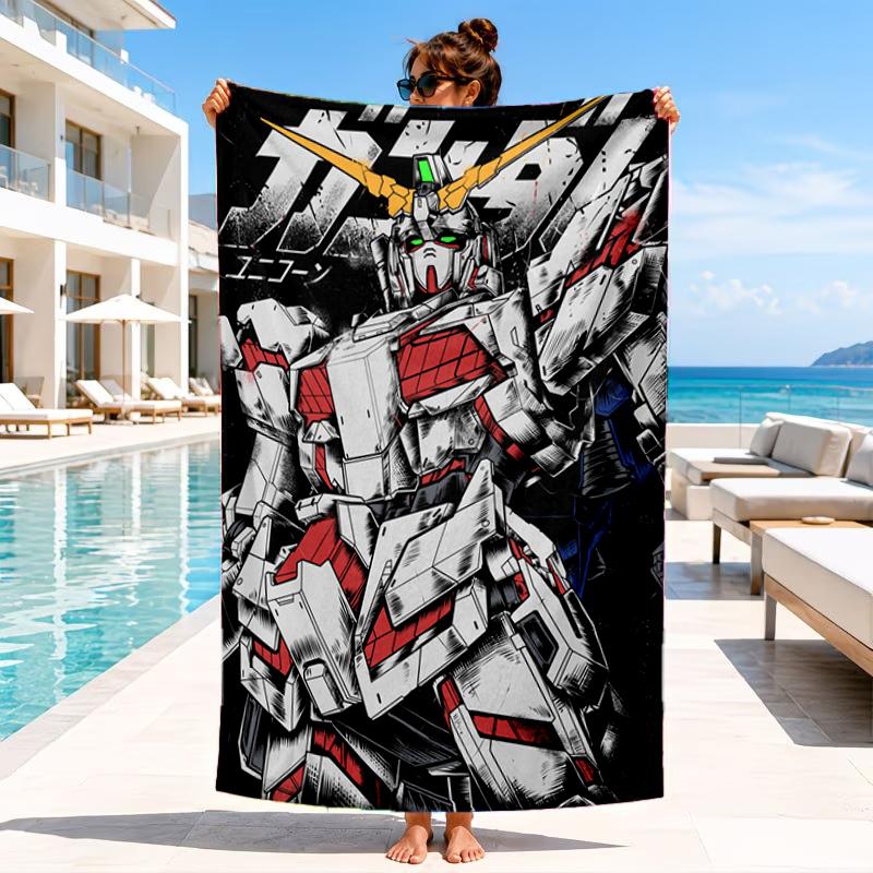 Robotic Warrior Design Beach Towel, Microfiber Beach Towel, Perfect For Pool, Beach, Travel, Home Decor Beach Party Fan gifts