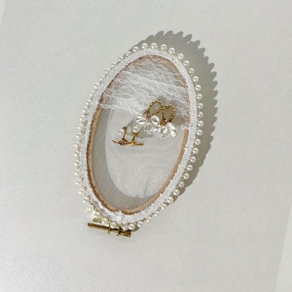 Flower Embroidery Lace Earrings Stand Pearl Jewelry Display Rack  Jewelry Photography