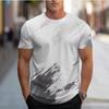 Trendy Abstract Print Polo Shirt, Casual Short Sleeve Top