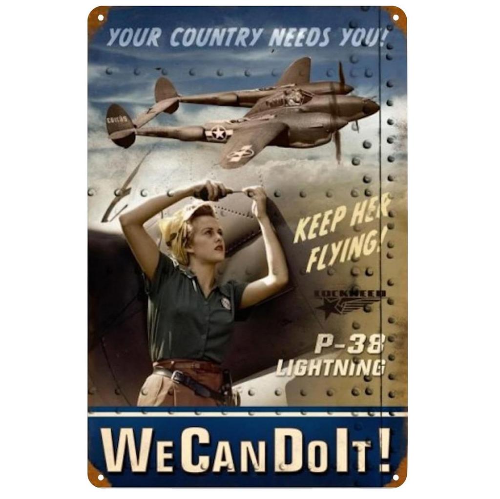 Military Metal Tin Signs Fight Plane Wall Art Poster Plaque Vintage Iron Painting Decoration for Home Cafe Washing Room Club