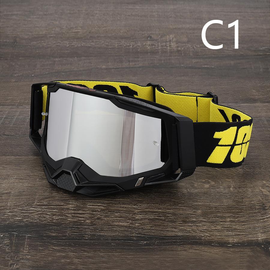 

New100%Sports goggles, 100% motorcycle off-road riding goggles, outdoor dustproof mountain bike eye protection C1Black frame silver piec