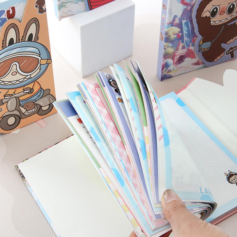 A6 Cartoon Cloth Notebook Magnetic Folding A6 Hard Shell Hardcover Color Page Hand Account Notepad Cute