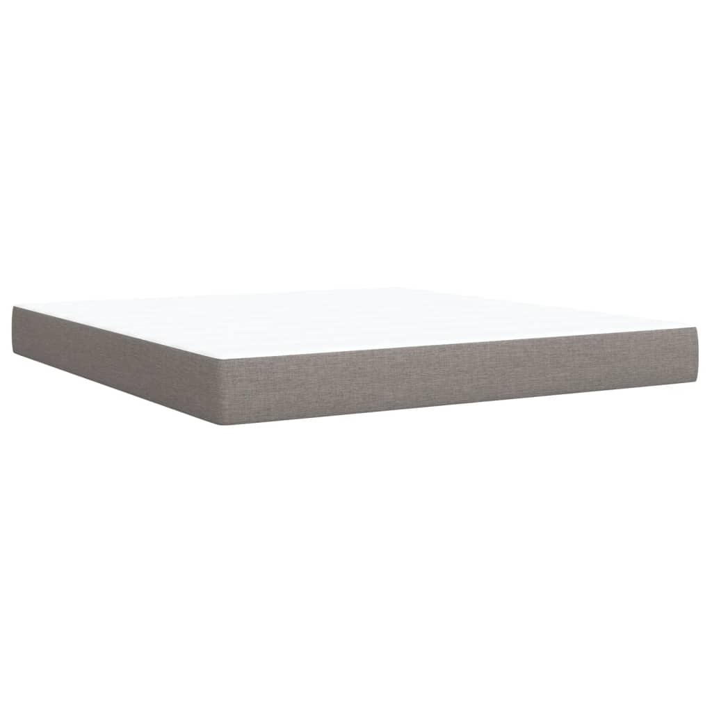 Box Spring Bed with Mattress Taupe 180x200 Cm Fabric