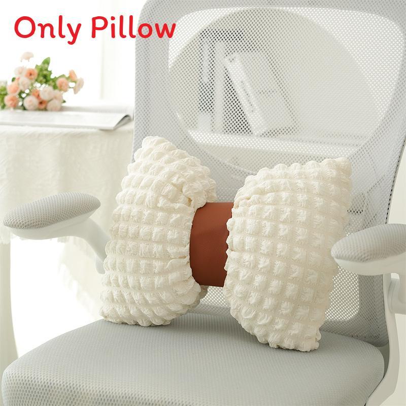 Modern Minimalist Throw Pillow With Puffed Grid Fabric For Office Chairs Comfort
