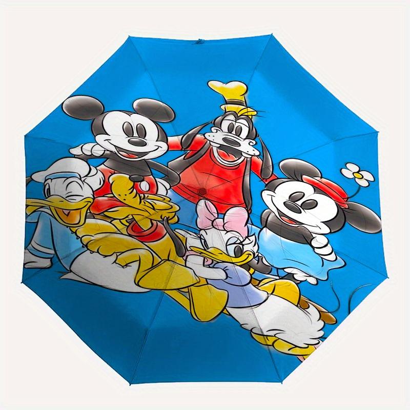 Mickey Mouse,Disney Themed Automatic Opening and Closing Folding Umbrella, Reinforced 8 Ribs, Compact Travel Design, Fashionable Folding Umb
