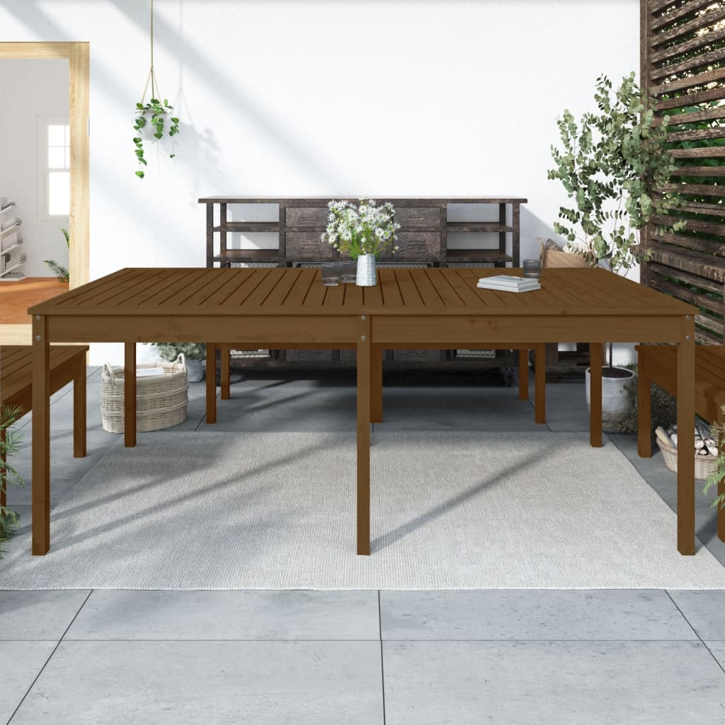 Garden Table Honey Brown 203.5 X 100 X 76 Cm Solid Pine Wood