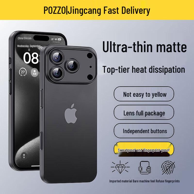POZZO Ultra-Thin Frosted Transparent iPhone Case