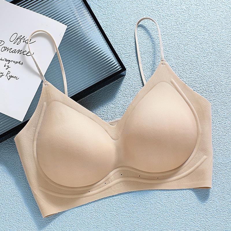 Summer ultra-thin jelly thin shoulder strap without steel ring breathable beauty vest type seamless bra cover gathering