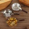 Embossed Stainless Steel Tea Strainer With Wooden Handle Intricate Pattern Mesh Tea Infuserperfect For Loose Leaf Tea Brewing