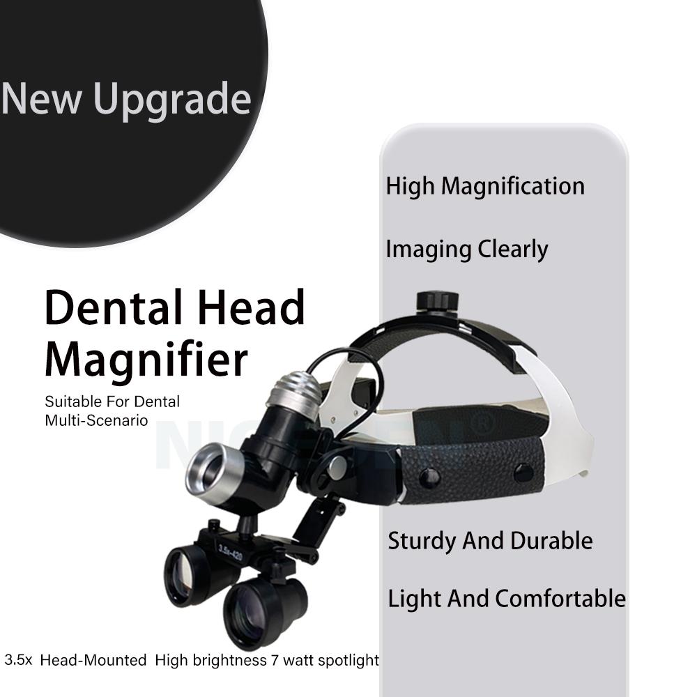 Niceden 7W Dental LED Head Light Lamp For Binocular Loupes Brightness Spot Ajustable Dental Lab Headlamp Surgical Headlight