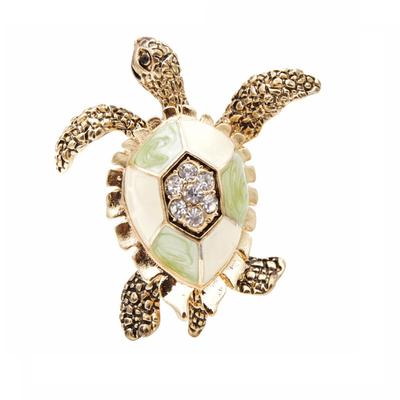 Nuove spille con tartaruga con strass per donna Spilla smaltata vintage Accessori per animali di moda Deisgn creativo Gioielli vivaci