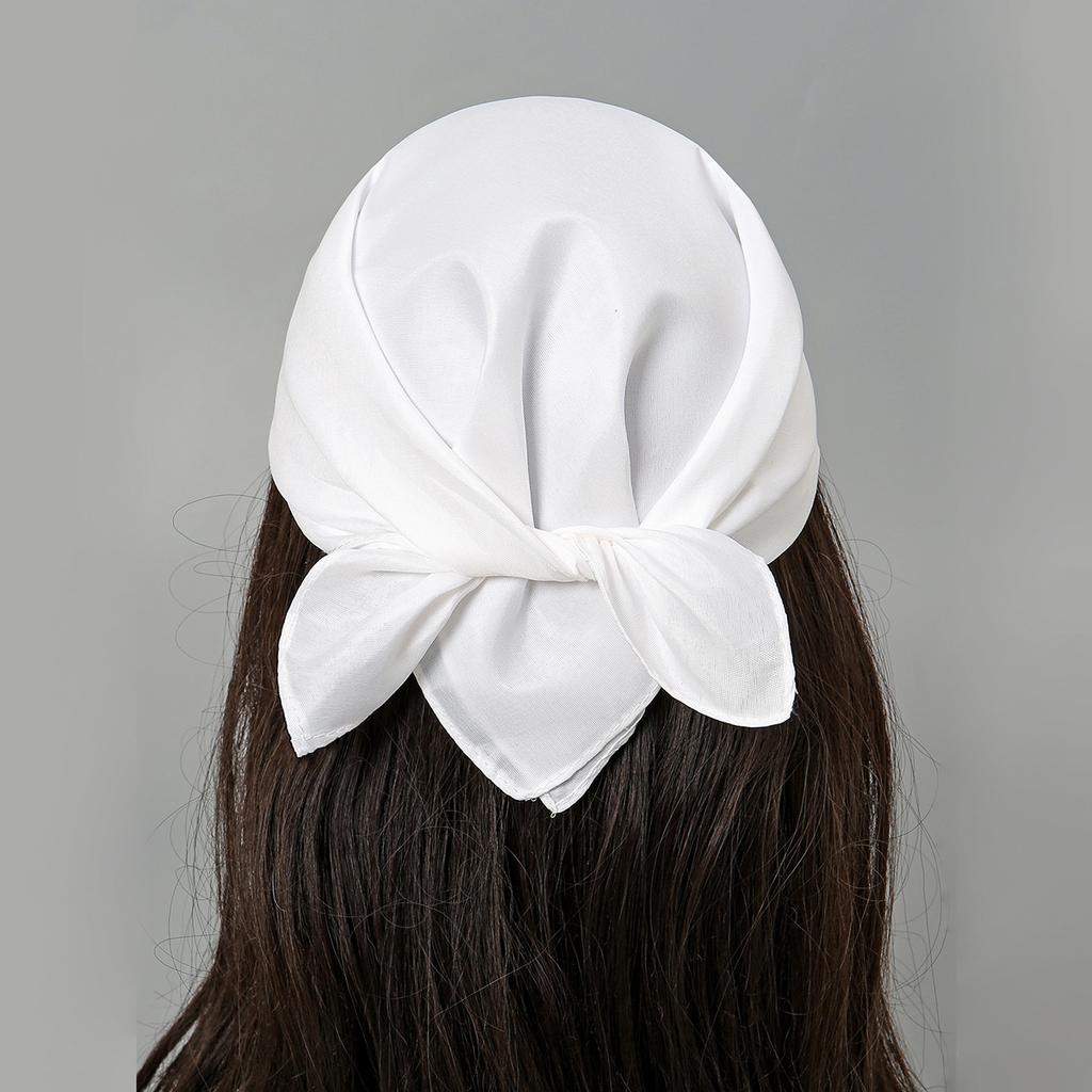 Einfacher quadratischer Polyester-Schal für Damen, Schaloberteil, Kopftücher, Leichte Halstücher, Haarbandana, Halstuch, Muslimischer Hijab